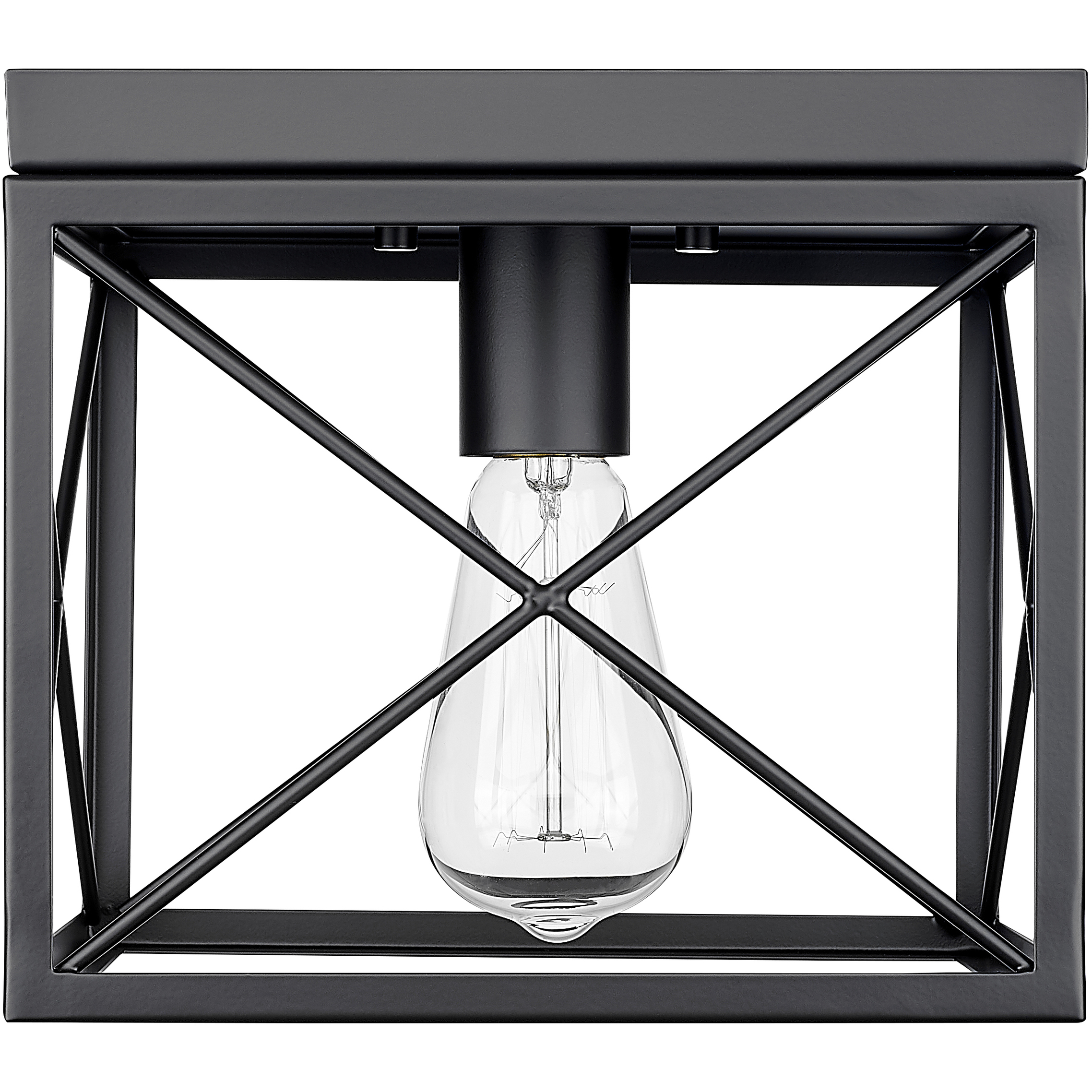 None 1 Light 9 inch Matte Black Flush Mount Ceiling Light
